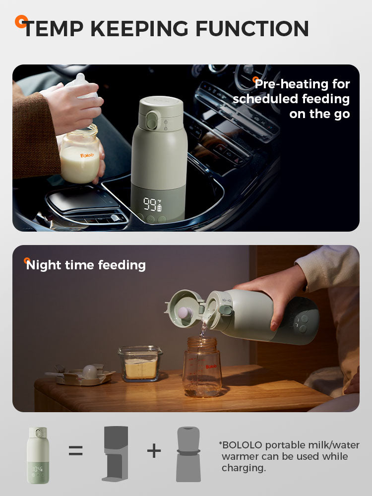 BOLOLO Portable Milk Warmer with Super Fast Charging