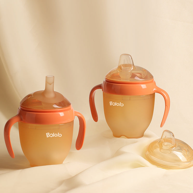 BOLOLO Silicone Sippy Cups with Straws for Baby