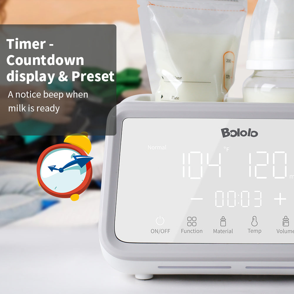 Bololo Portable Milk Warmer with Super Fast Charging and Cordless, Instant Breastmilk, Formula or Water Warmer with 10 Ounces Big Capacity, Baby